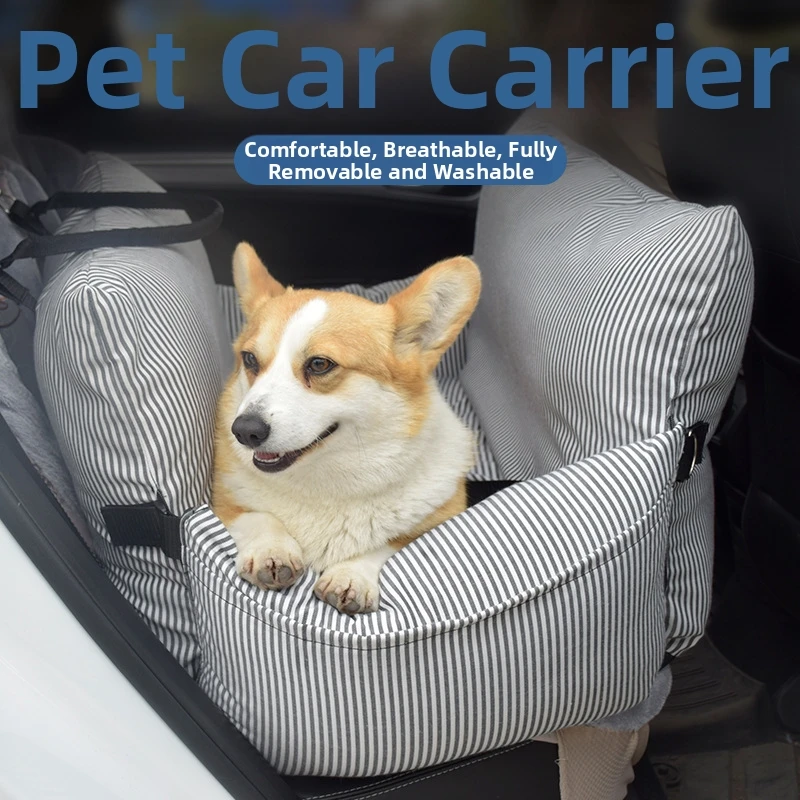 

Car Dog Bed Safety Seat-Fully Machine Washable Pet Car Seat for Back Seat Safety Tether Non-Slip Bottom All