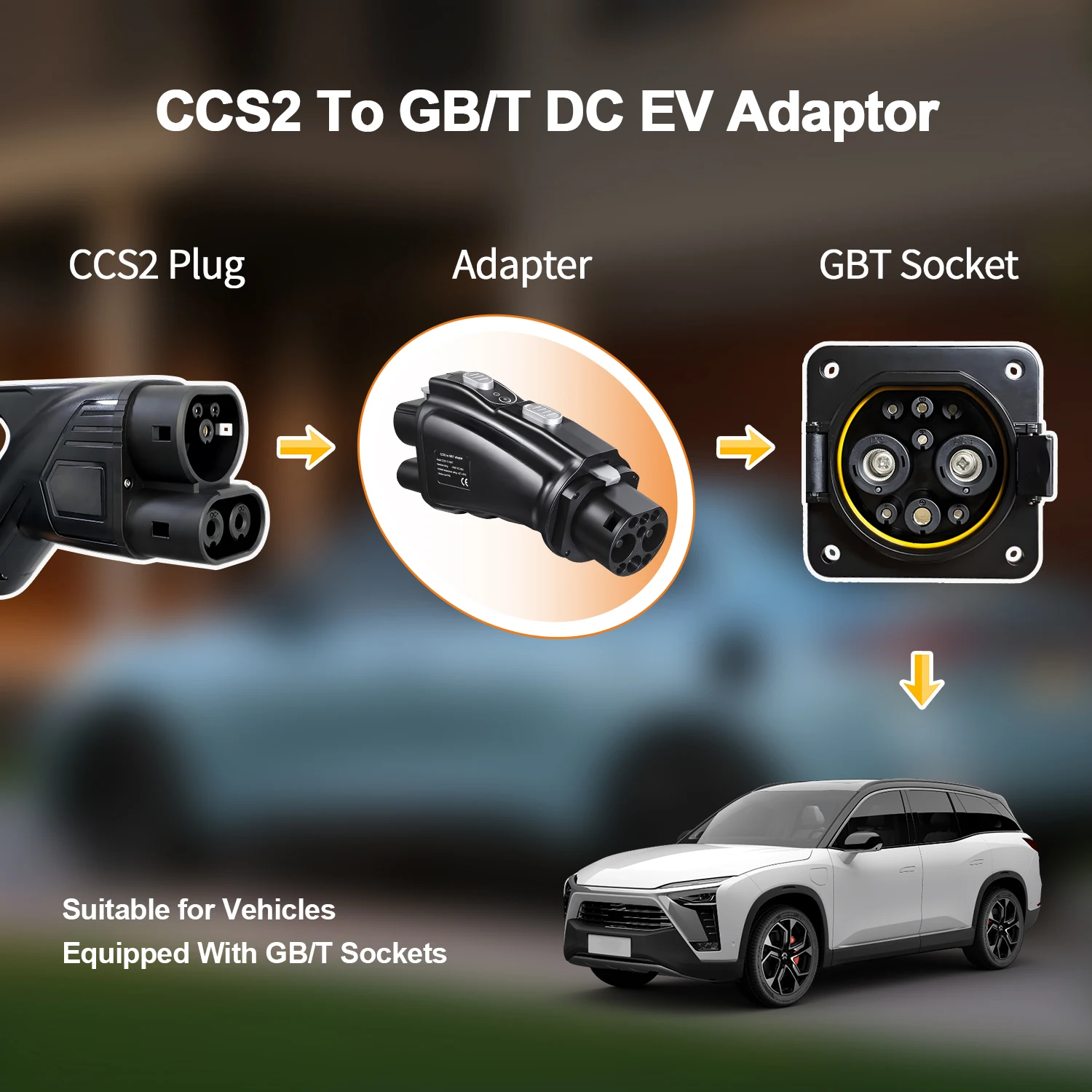 GOODCELL 300/400KW 300A CCS2 إلى GBT سيارة تيار مستمر محول شاحن EV موصل مركبة كهربية CCS2 إلى GBT محول ل BYD GE3 #2