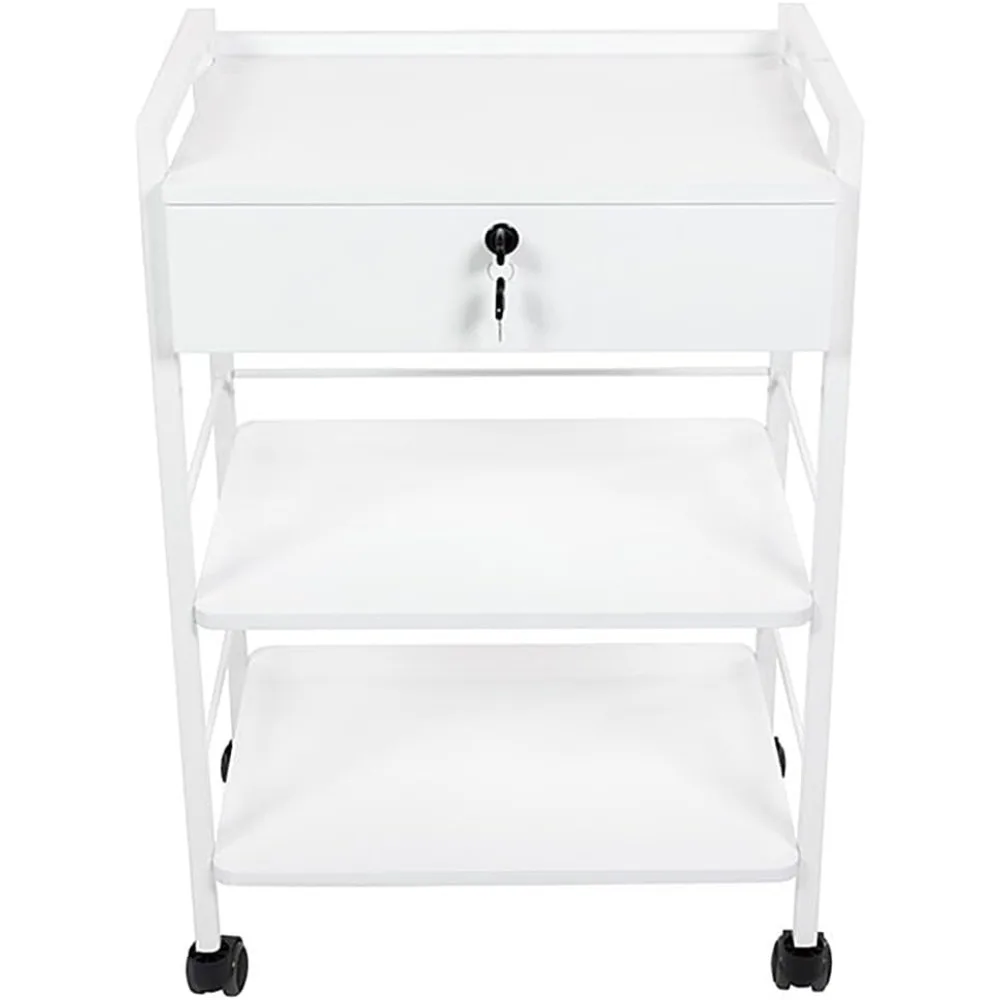 Pro Single Drawer Cart Pro Medical Dental Mobile Utility Cabinet & Cart مع إطار فولاذي ودرج واحد