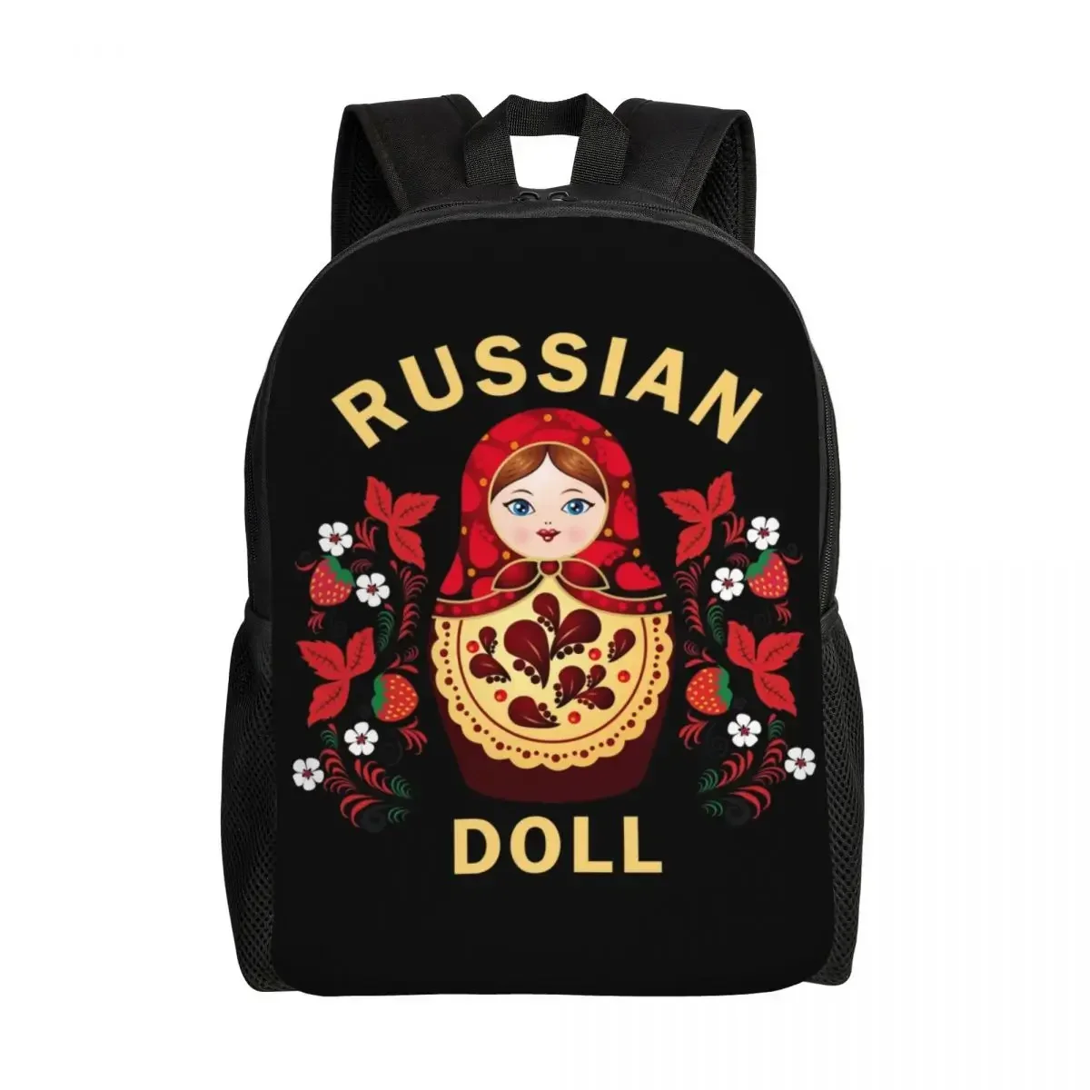 Russian Dolls Matryoshka Backpack 16 Inch Travel Bookbag for School College Students Russia Babushka Folk Art Bag Laptop Daypack