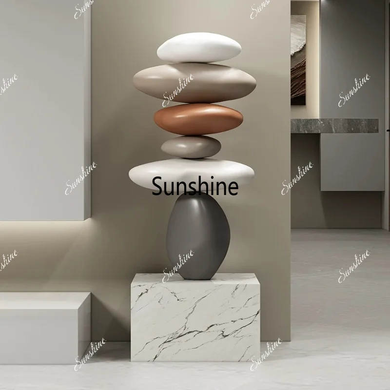 Light luxury living room ornament floor-to-ceiling stone high-end wabi-sabi sofa decoration