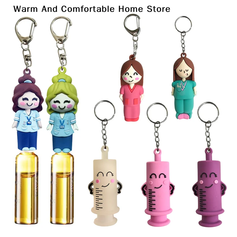 1/2Pcs Cute Paw Print Girl Shaped Ampoule Bottle Opener Keychain Rubber Cutter Medical Vial Breaker Tool for Home Nurses Doctors