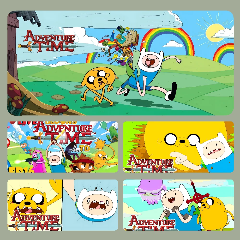 

A-Adventure Time Mousepad Large Computer Gaming Accessories MousePads Desk Mats Anti-slip Laptop Soft Mouse Pad