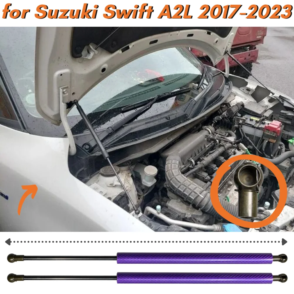 

Qty(2) Hood Struts for Suzuki Swift A2L 2017-2023 Swift Sports ZC33S Front Bonnet Gas Springs Shock Absorbers Lift Supports