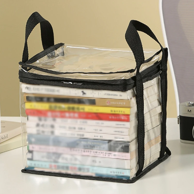 Scatola per libri pieghevole Dormitorio per studenti Aula Organizzatore di libri Scatola di immagazzinaggio per l'organizzazione di libri per la casa trasparente impermeabile