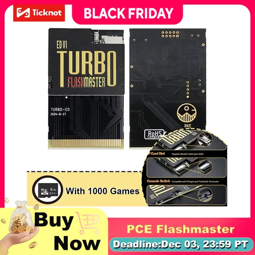 Para TURBO ED PCE Card Tarjeta de juego 1000 en 1 para PC-Engine Turbo GrafX y Turbo GrafX Tarjeta de consola de juegos