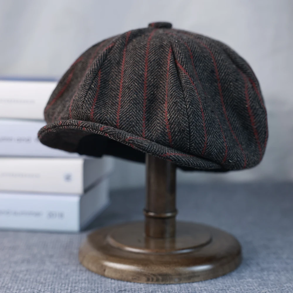 Men Autumn Winter New Tommy Hats Men Newsboy Hats Vintage Splicing Octagon Cap Women Casual Berets Gatsby Flat Hat 023