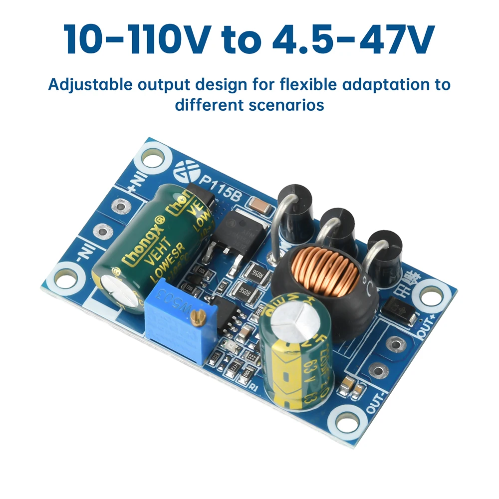 DC-DC Buck Module 10-110V to 4.5-47V 5A Output Low Ripple High Precision Step-Down Converter  Adjustable Power Voltage Regulator