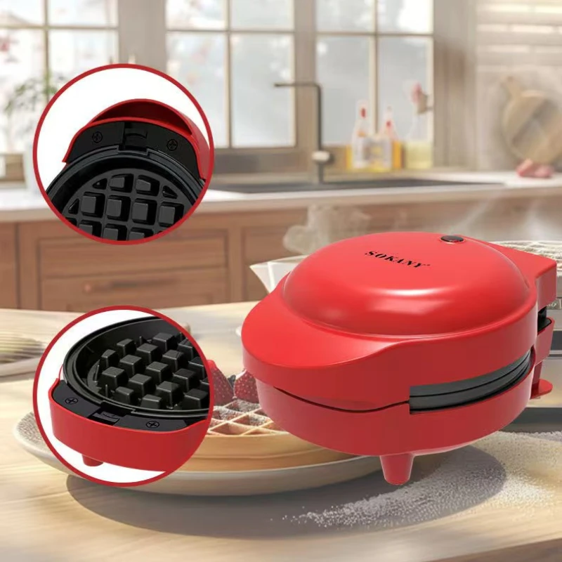 

5 in 1 Non Stick Heart Bubble Cake Waffle Maker Machine for Kids Kitchen, Mini Electric Donut Maker 110V 220V