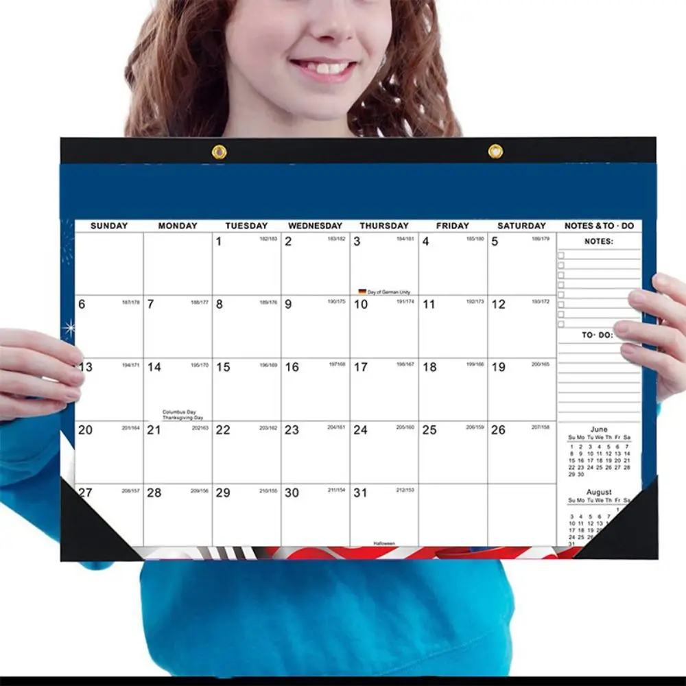 

With Hanging Hole 2025 Monthly Wall Calendar Large Size American To-do List Calendar Rectangular Theme Month Calendar Home