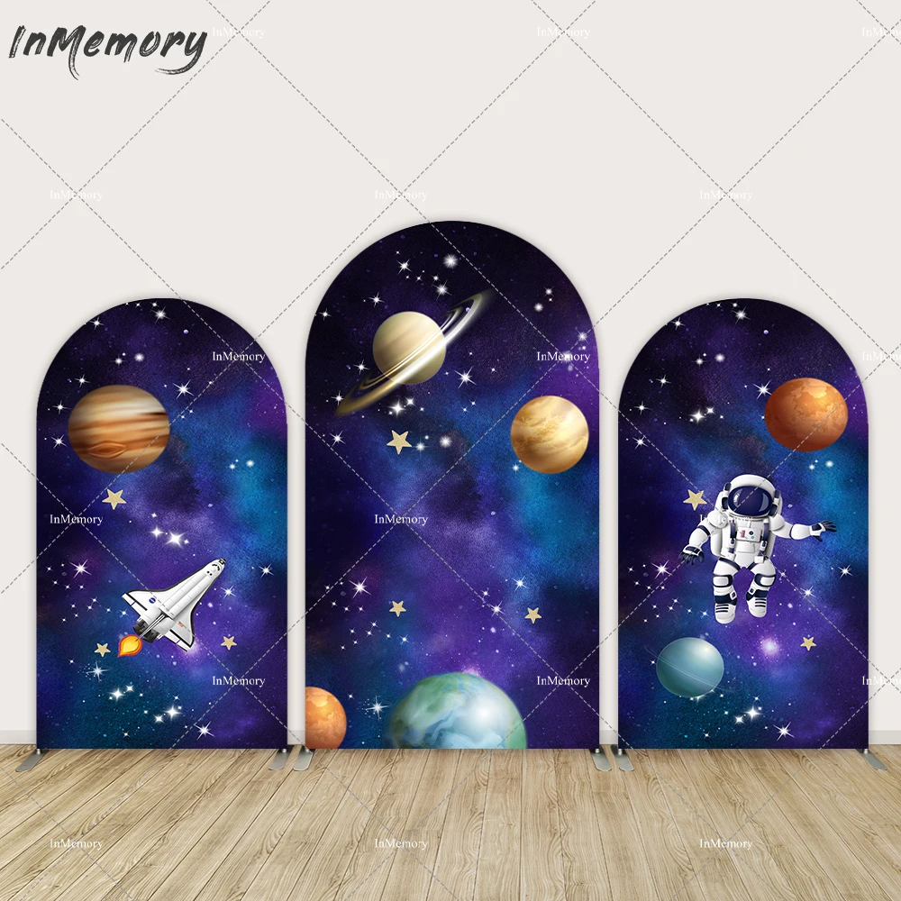 

Outer Space Arch Backdrop for Baby Astronaut Birthday Party Decoration Universe Galaxy Stars Newborn Baby Shower Background