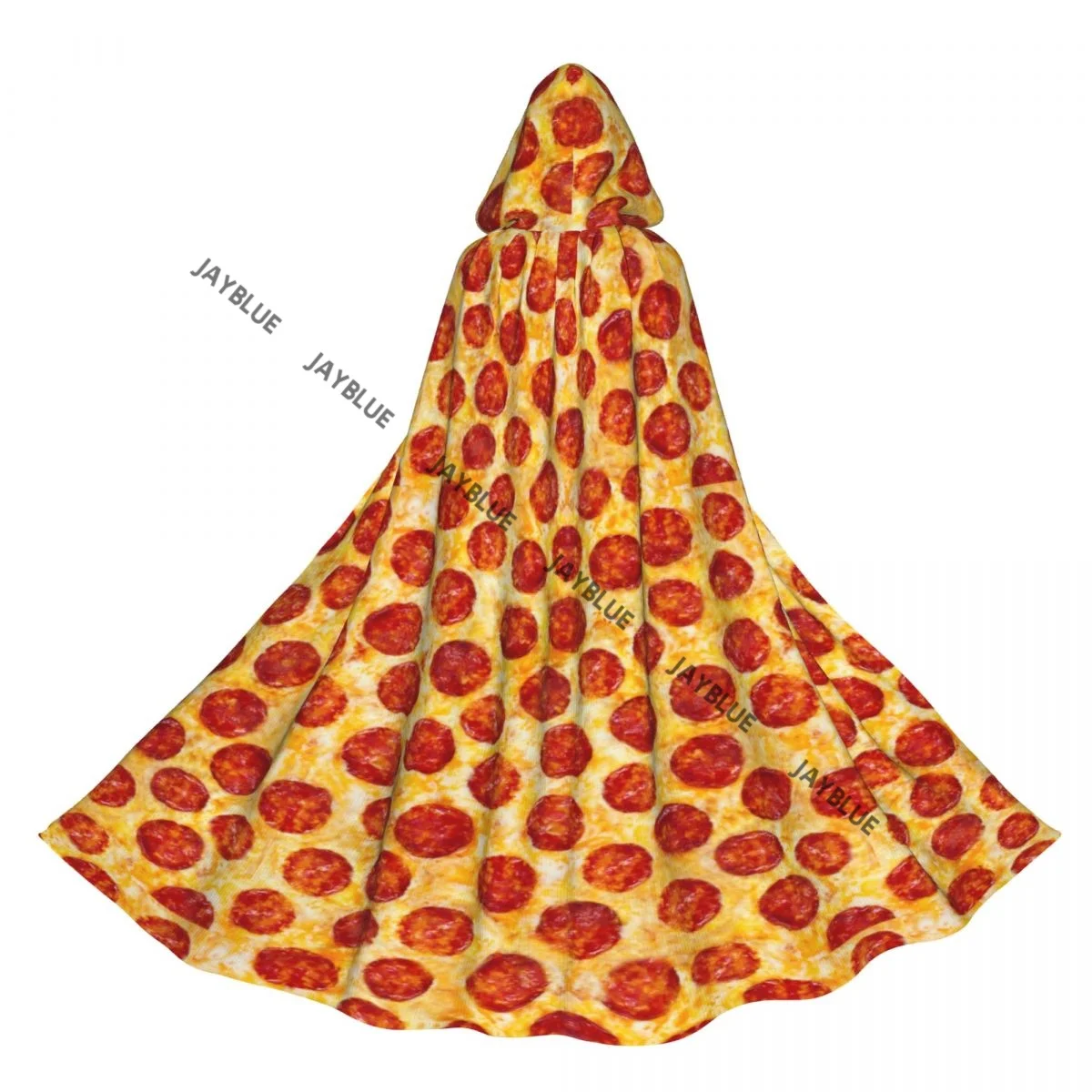 Pepper Pizza Hooded Cloak Polyester Unisex Witch Cape Costume Accessory