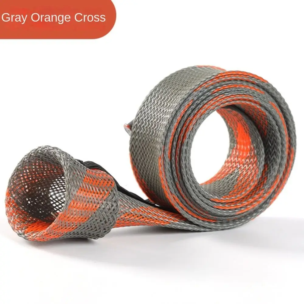 Calcetín de malla trenzada Protector de malla trenzada Protector de caña de pescar telescópico PET colorido 30mm * 170cm funda de caña giratoria para hombres