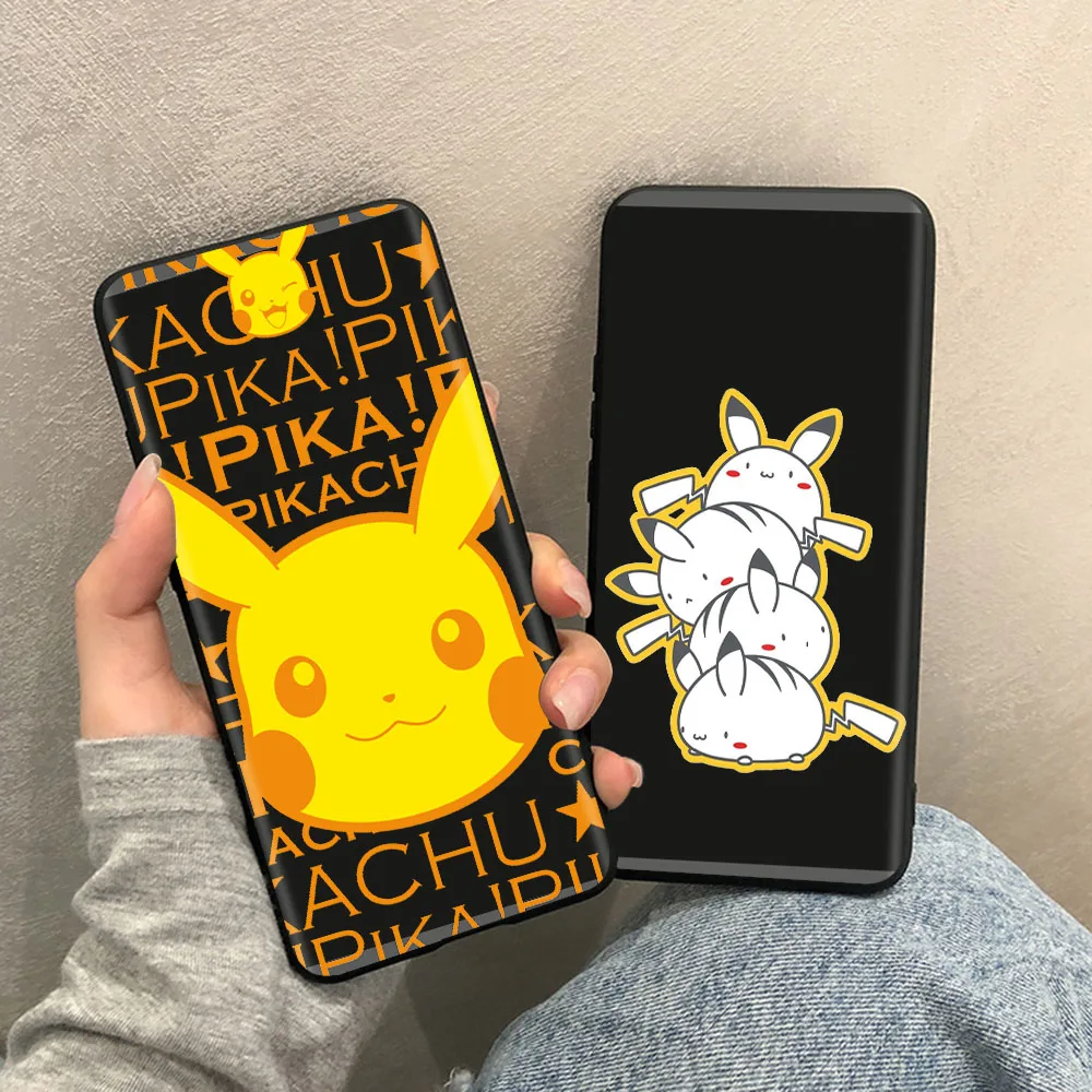 Black Hollow Out Case for Huawei Y7 Y7A Prime Nova 2 2I 3 3I 4E 5T 7 SE Lite Soft Casing ZB21 Pikachu