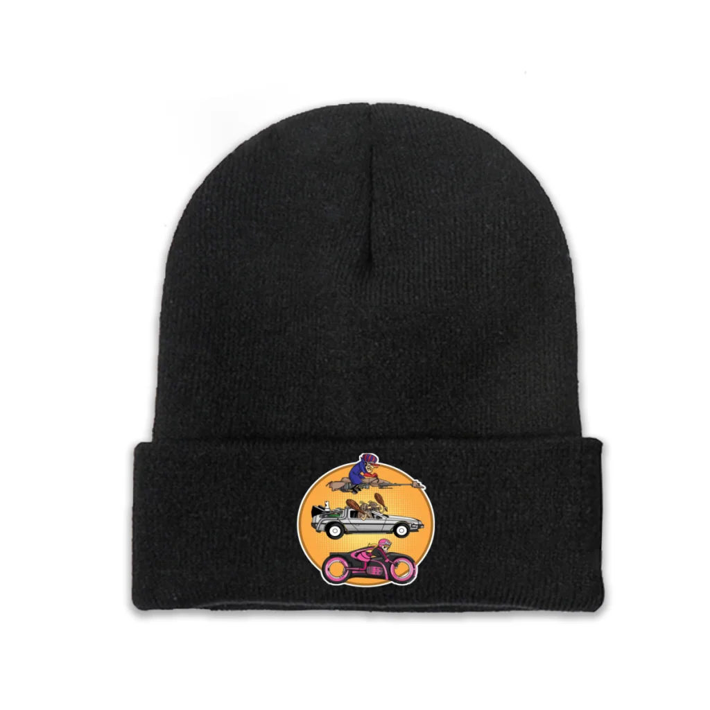 Wacky Races Rock and Gravel TV Skullies Beanies Caps Beyond Knitted Winter Warm Bonnet Hats Unisex Ski Cap