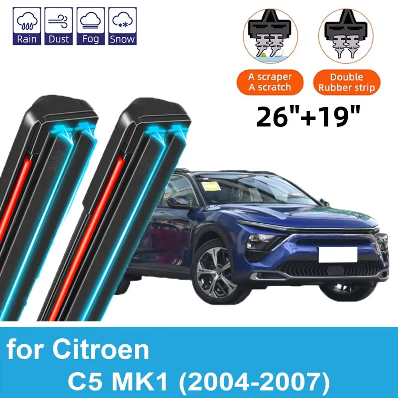 

2PCS Car Wiper Blades for 2004-2007 Citroen C5 MK1 Front Windscreen Windshield Double Rubber Car Accessories 2004 2005 2006 2007
