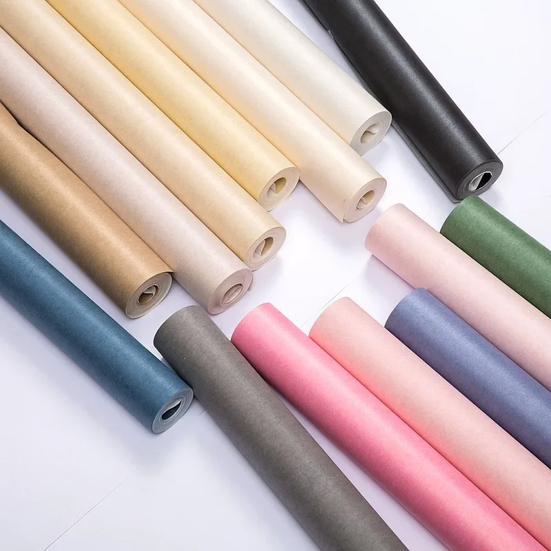 Light Luxury Nordic Kaze Jun Plain Silk Wallpaper Simple Modern Grey Blue Coffee Pink Non-woven Wallpaper