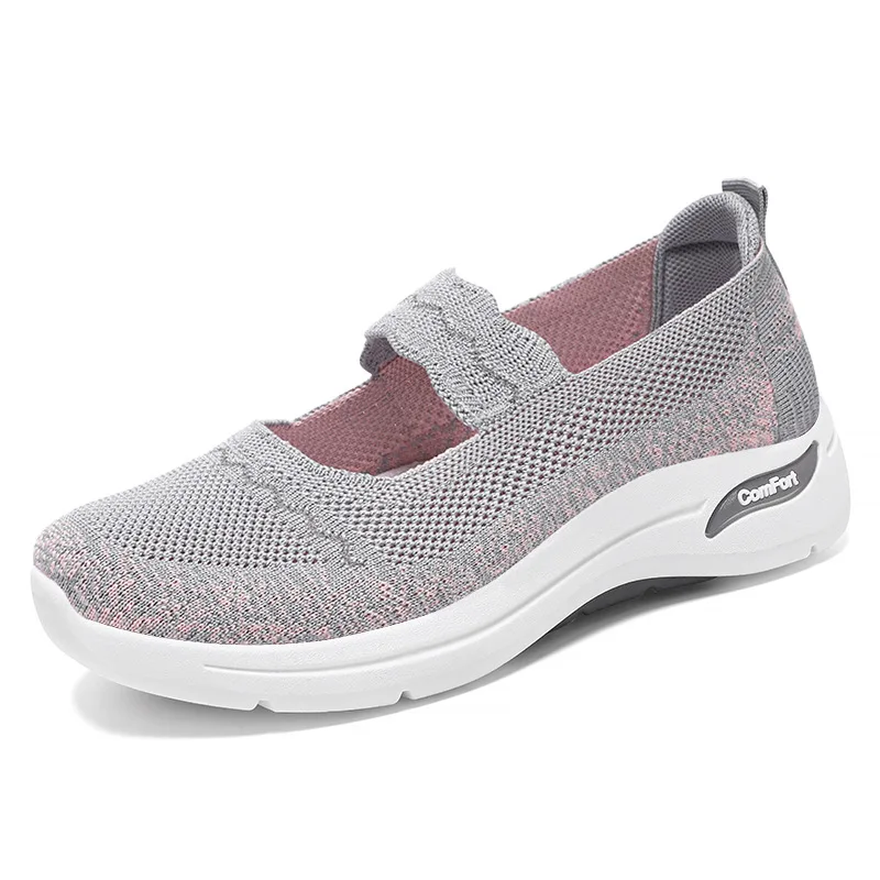2024 Summer New Season Knitted Mesh Casual Women's ShoesComfortable And Lightweight Shoes Anti Slip Soft Soled Mother's Sports S