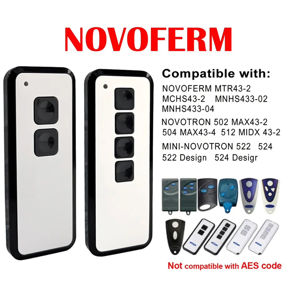 

433.92MHz NOVOFERM Mini-NOVOTRON 524 502 504 512 522 Rolling Code Garage Door Remote Control Gate Opener