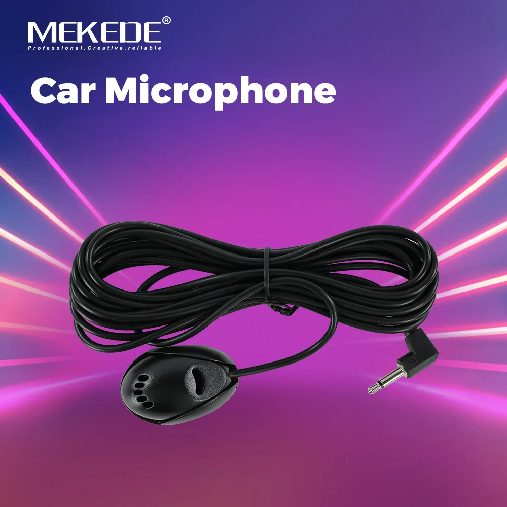MEKEDE Car Microphone Audio External Wired Mic Radio Navigator GPS Paste Type For Vehicle Head Unit Car Accessories