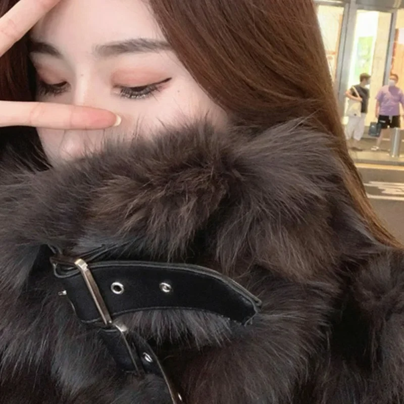 2023 Autumn Winter New Faux Fox Fur Grass Coat Women's Haining Fashion Short Style Slim Young Fur Comfortable Casual Coat