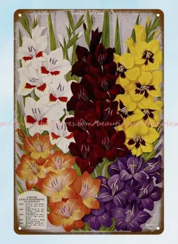 Gladiolus flower seed catalog John Lewis Childs 1928 metal tin sign outdoor art