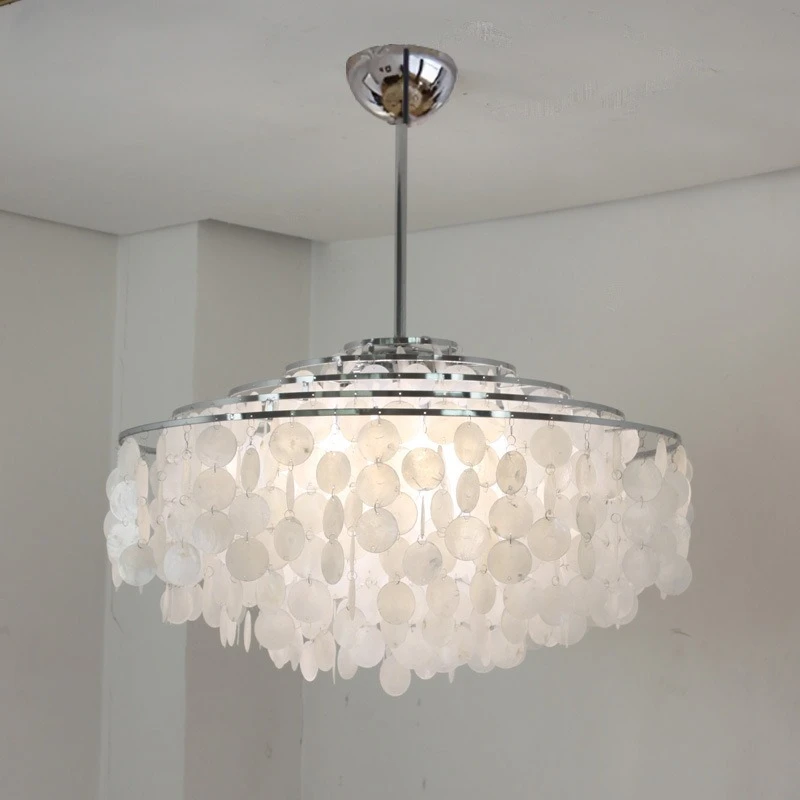 Luxury Shell Chandelier Large Modern Minimalism Ceiling Light Room Interior Bedroom Exhibition Hall