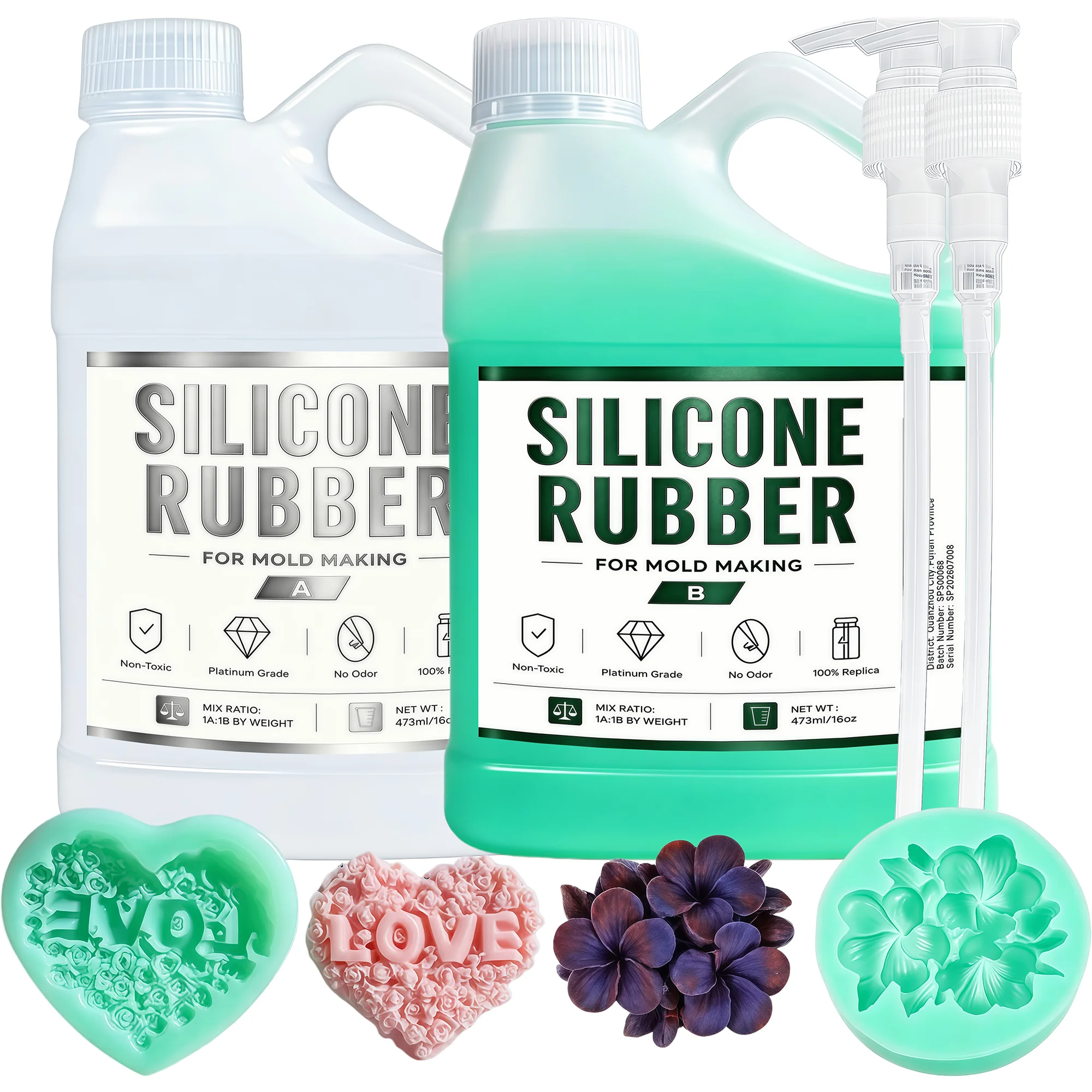 Jewelry Casting Tools, Non‑Toxic Liquid Silicone Mold Kit, Super Elastic Silicone for Resin Plaster Candle DIY Molds