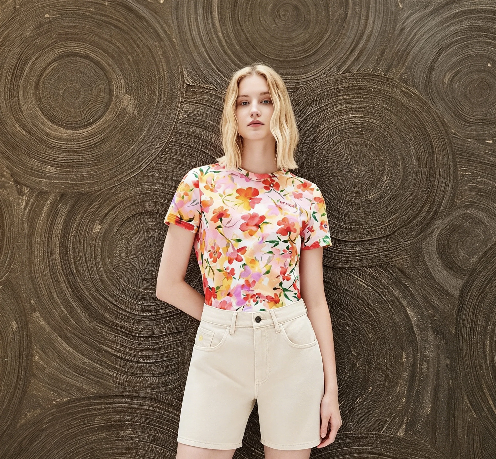 2026 Neues Produkt Spanien Original Einzelstickerei Asymmetrisches Spleißdesign Damen-Shorts – Detail 2