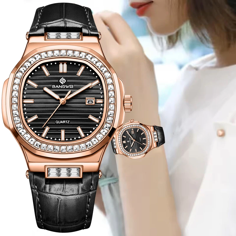 LIGE Creative Square Ladies Watches Elegant Fashion Waterproof Watch Women Top Brand Luxury Luminous Women's Quartz Wristwatch