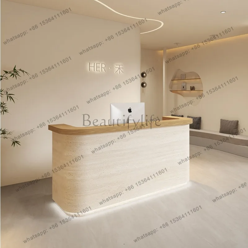 LJY Display Modern Reception Desk Vintage Office Luxury Beauty Reception Desk Nordic Decoration Salon Bancone Commercial Furnitu
