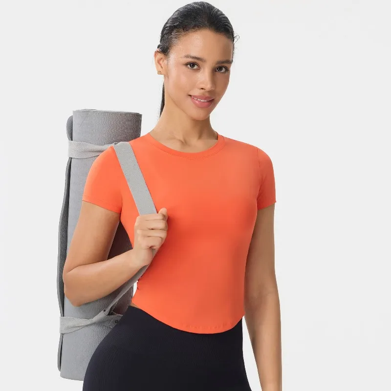 Sports Tops Quick-drying Women's Fitness Running Yoga Short Sleeve Moisturizing Wounding Elastic Breathable Yoga T-shirt