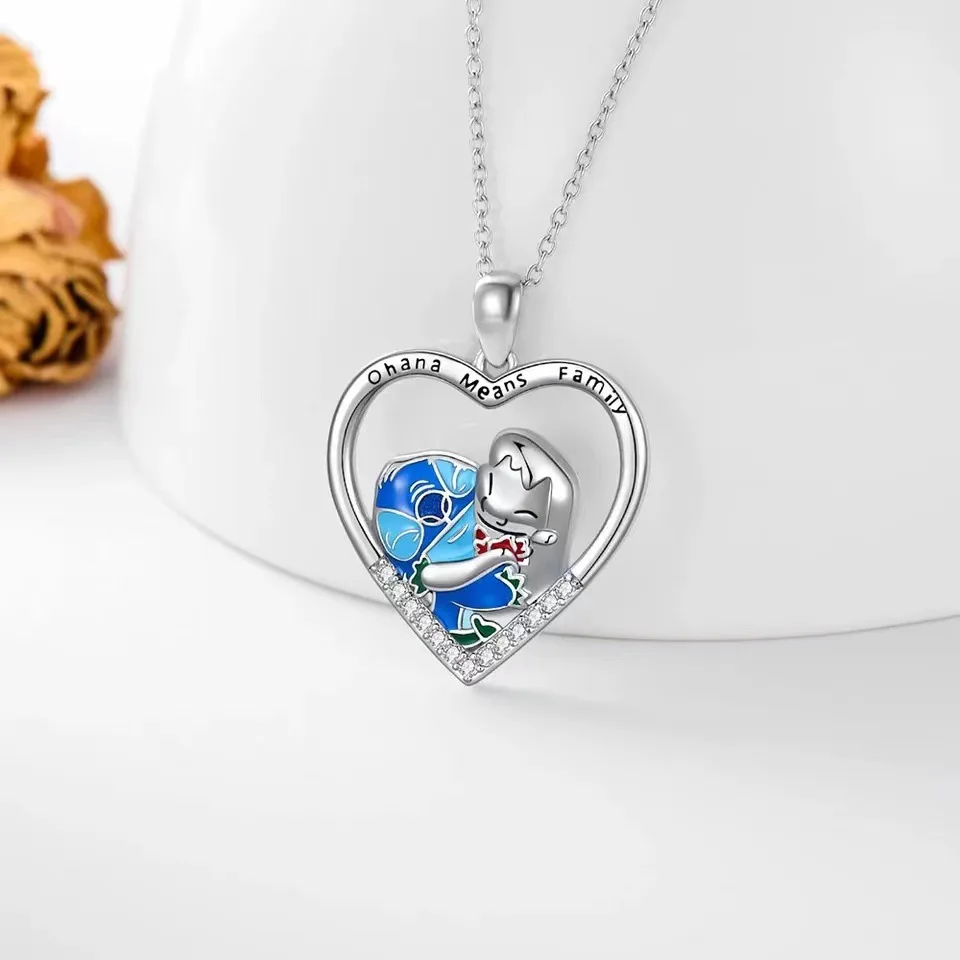 

Kawaii Lilo & Stitch Disney Cute Necklaces for Girls Women Anime Jewelry Accessor Pendant Kids Birthday Gift