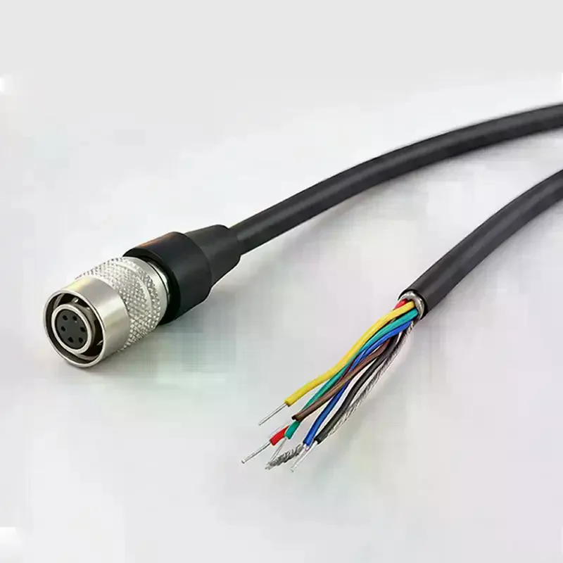 HR10A-7P-6S 6Pin Industrial Camera I/O Trigger Cable With Power Adapter High Flexible For Hikvision Daheng Huaray Basler