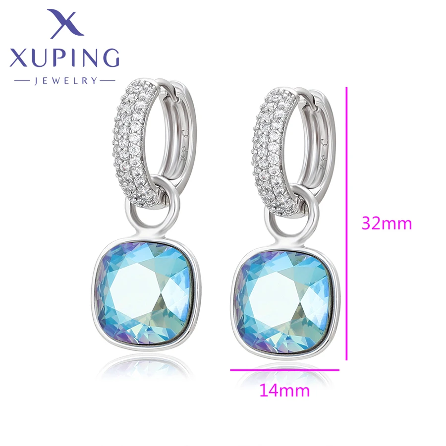 Xuping Jewelry Fashion Charm Jewellery Crystal Drop Earrings with High Quality Rhodium Color for Women Party Gift A00606268