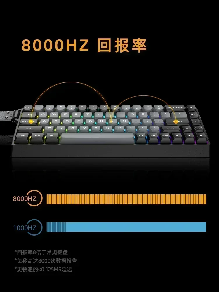 Imagem -05 - Iyx Mu68 Pro Interruptor Magnético Teclado Mecânico Rgb Retroiluminado Hot Swap Personalizar Teclado Gamer com Fio Liga de Alumínio 8k Rt0.04