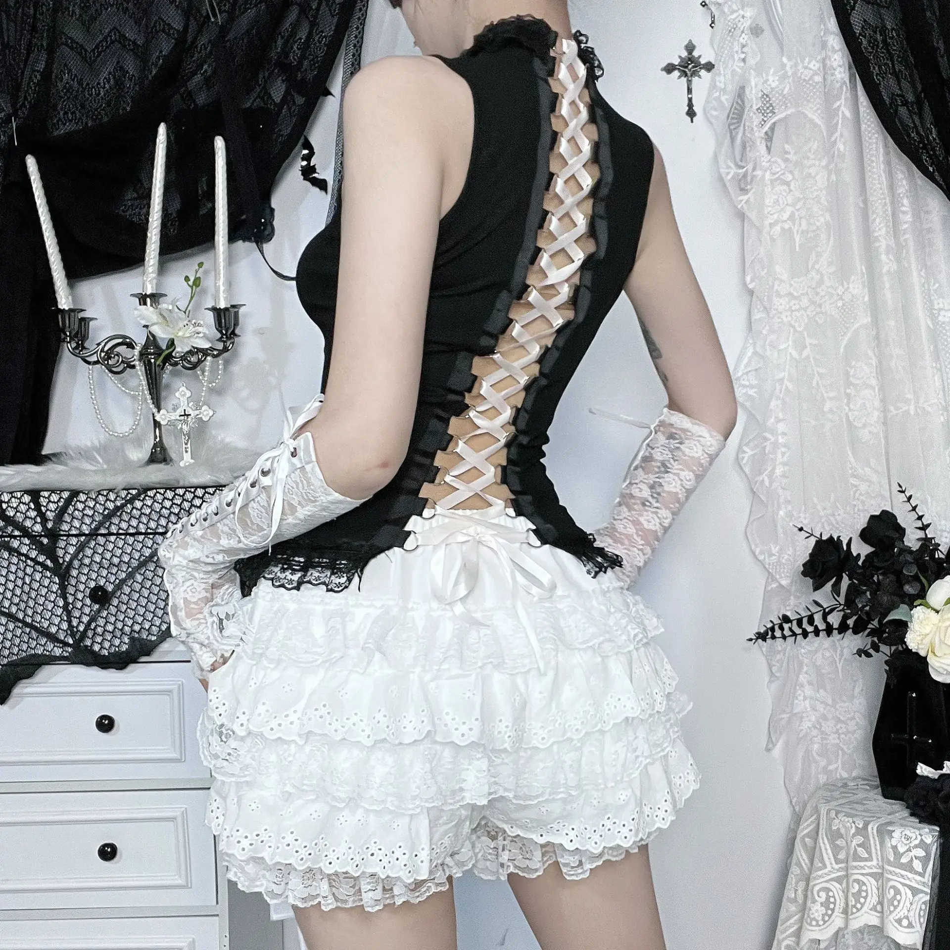 American verão tanques topo sólido básico techwear topos feminino shopping gótico malha retalhos cruz colete sem mangas camiseta alt roupas