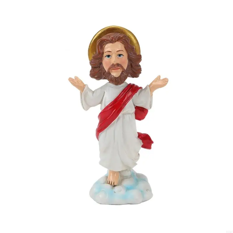 

92MF Bobblehead Holy Resins Statue Figurine Display Ornament for Christian Decoration