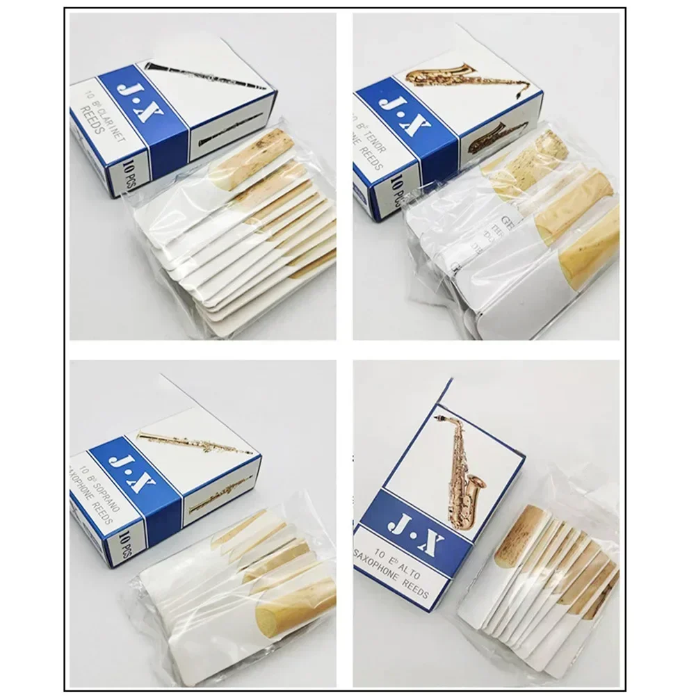 Saxofone Reeds para Iniciantes e Iniciantes, Sax, Alto, Soprano, Tenor, Sax, Clarinete, Reed, Estudantes, Peças, Acessórios, Força 2,5, 10Pcs