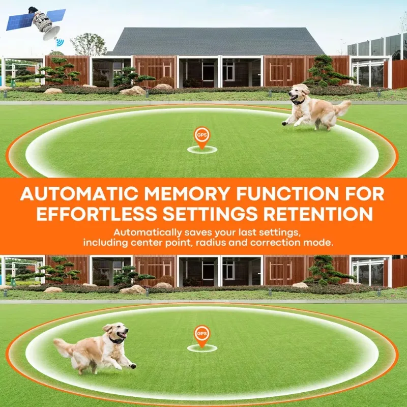 GPS Wireless Dog Fence IPX7 Waterproof Collar Electric Fence for Dogs Pet Containment Dog Fence System for Outdoor Use