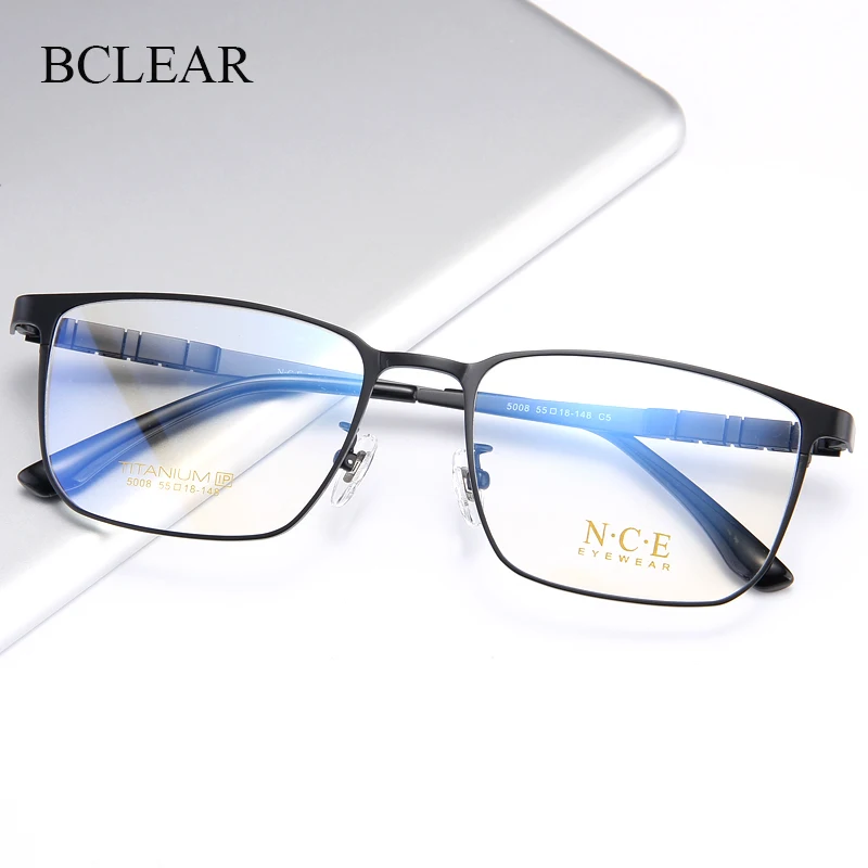 

BCLEAR Fashion High Quality Titanium Men Glasses Frame Optical Prescription Eyeglasses Full Rim Popuplar Business Comfortable