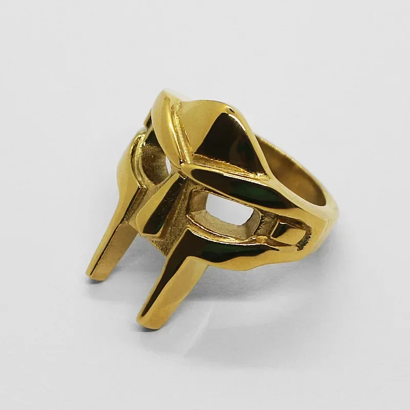 Goth Hip Hop MF DOOM Mask Rings For Men Gladiator Punk Style Egyptian Pharaoh Male Ring Classic Retro Jewelry Party Accessories