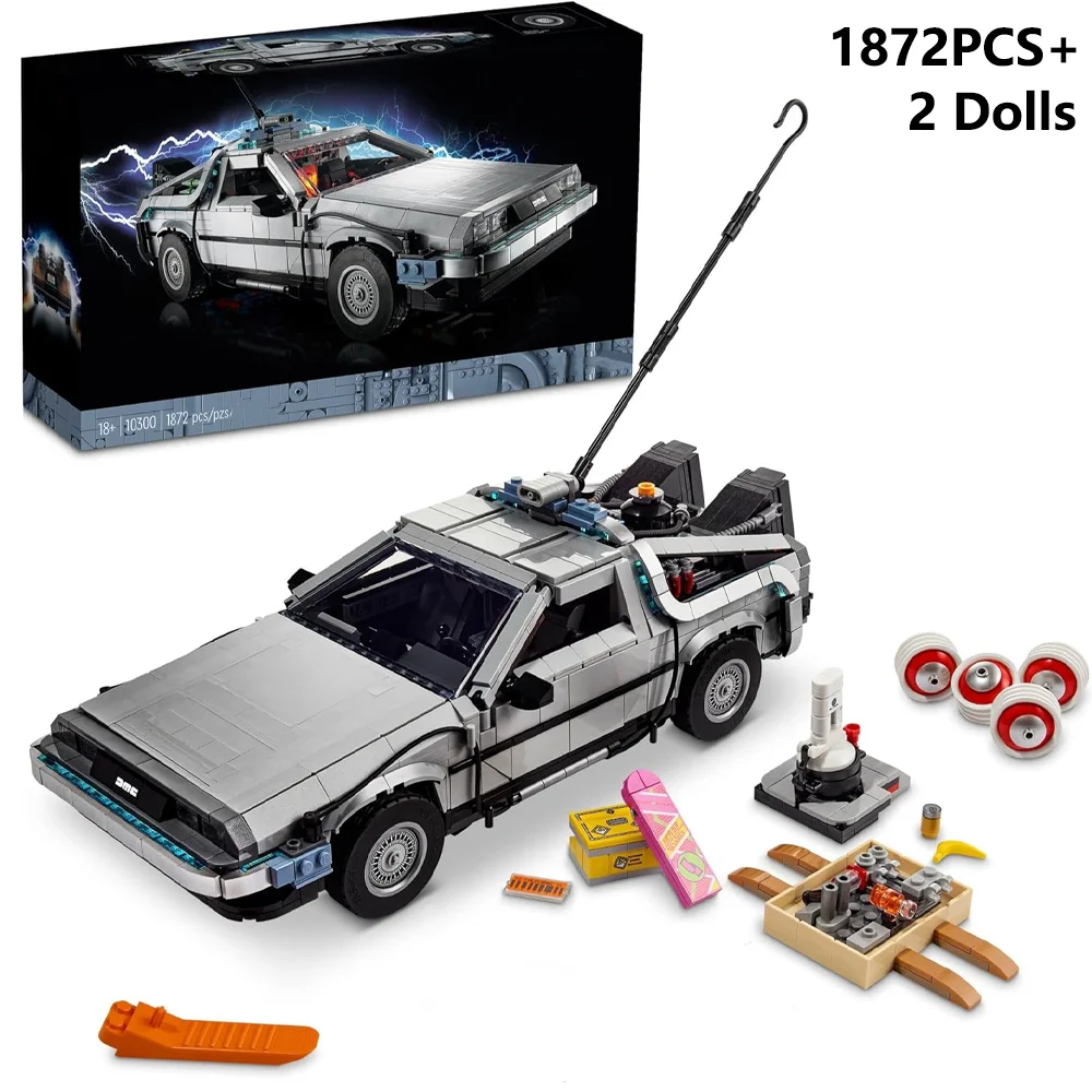 Back To The Future Time Compatible10300 Machine Building Blocks Technical Car Bricks Construct Toys Child Christmas Gift