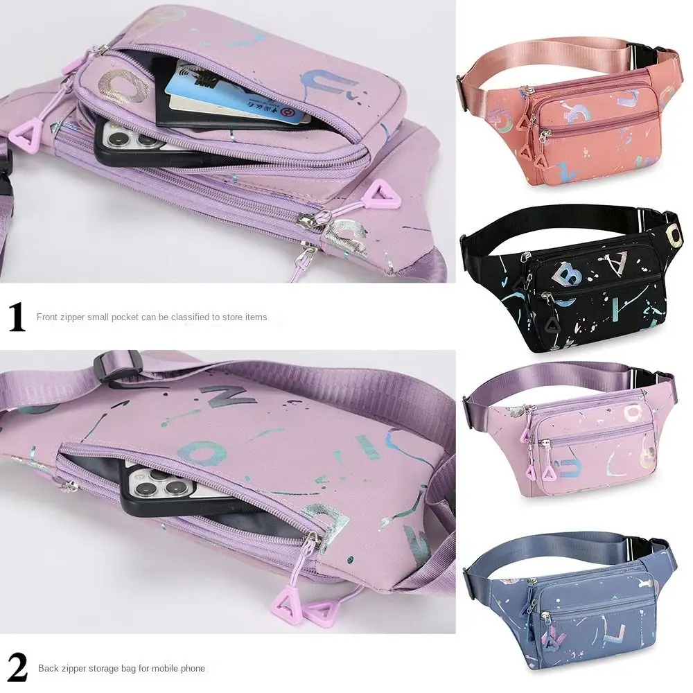 Waterproof Sport Waist Bags New Multifuntional Crossbody Chest Bags Handbags Hot Stamping Letters Outdoor Running Bag