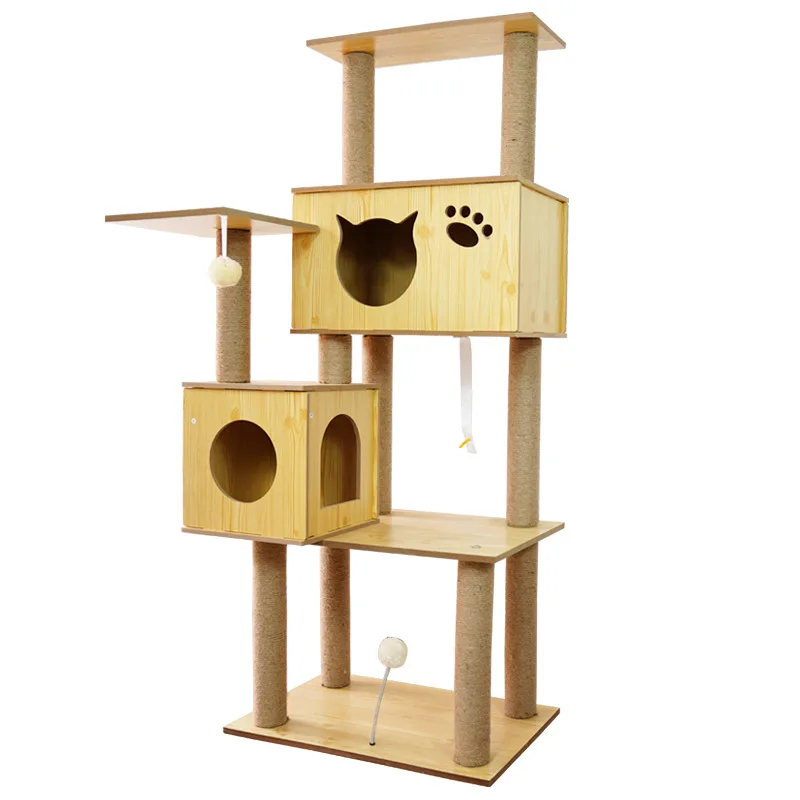 

Large Cat Climbing Frame with Scratching Board Litter Area Claw Grinding Pillar Jumping Platform Essential Cat Supplies