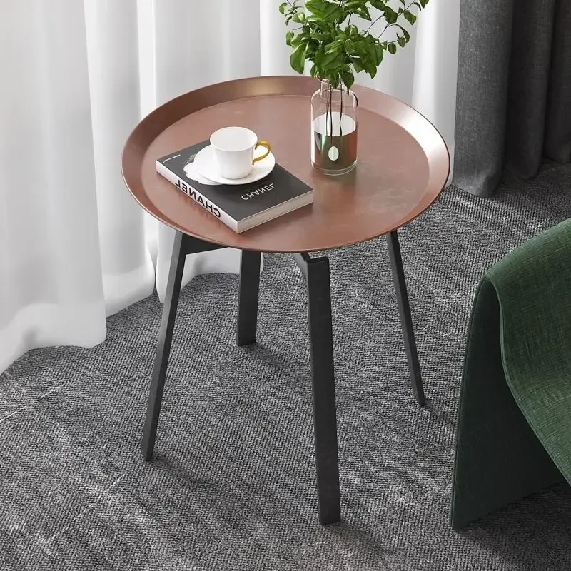 

Small Sofa Side Table Luxury Bronze Simple Modern Italian Round Table Living Room Furniture Coffee Tables Nordic Iron Art Mesas