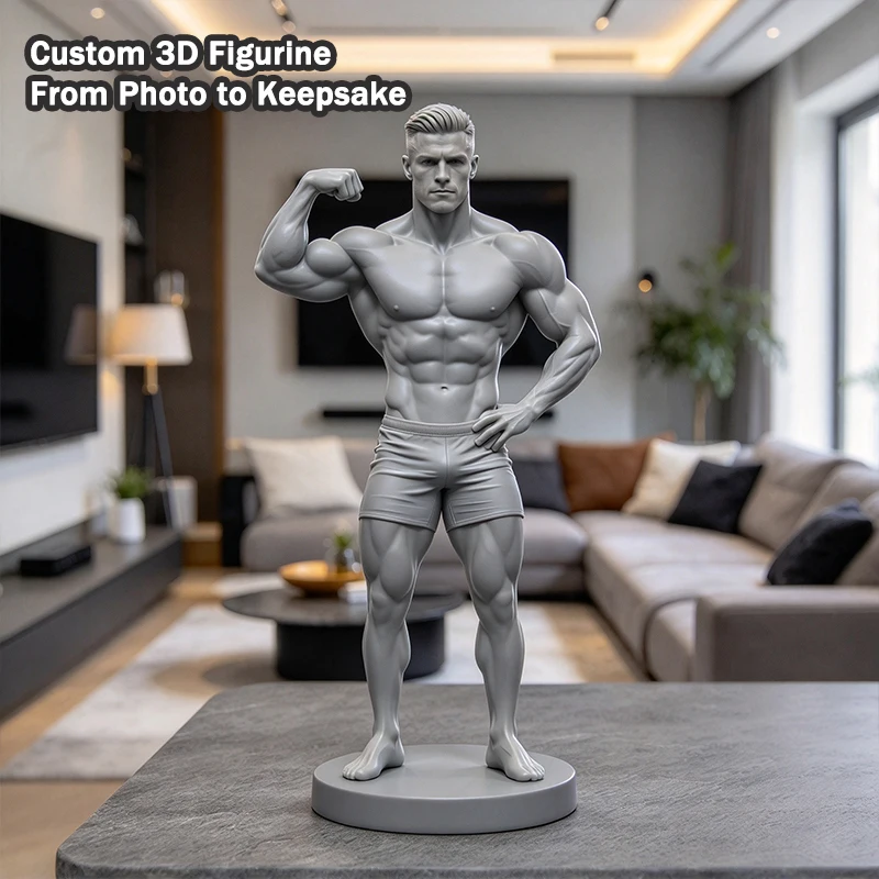 3D Printed Custom Portrait Figurine Personalized Photo Handmade Statue Lifelike Human Figure Home Decor Souvenir Gift