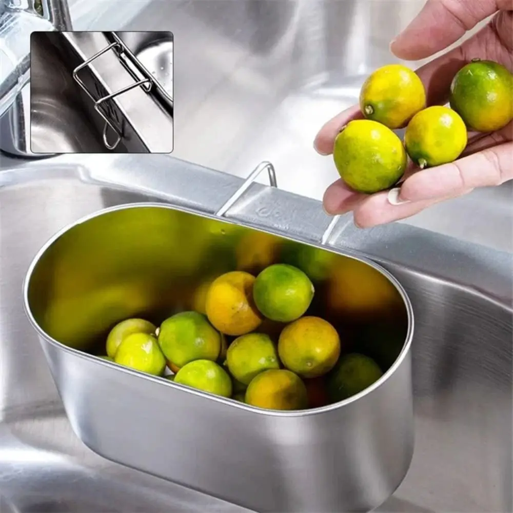 

Stainless Steel Portable Strainer Rust-Resistant Wall Hanging Drainage Basket Space-Saving Time-Saving Kitchen Strainer Bathroom