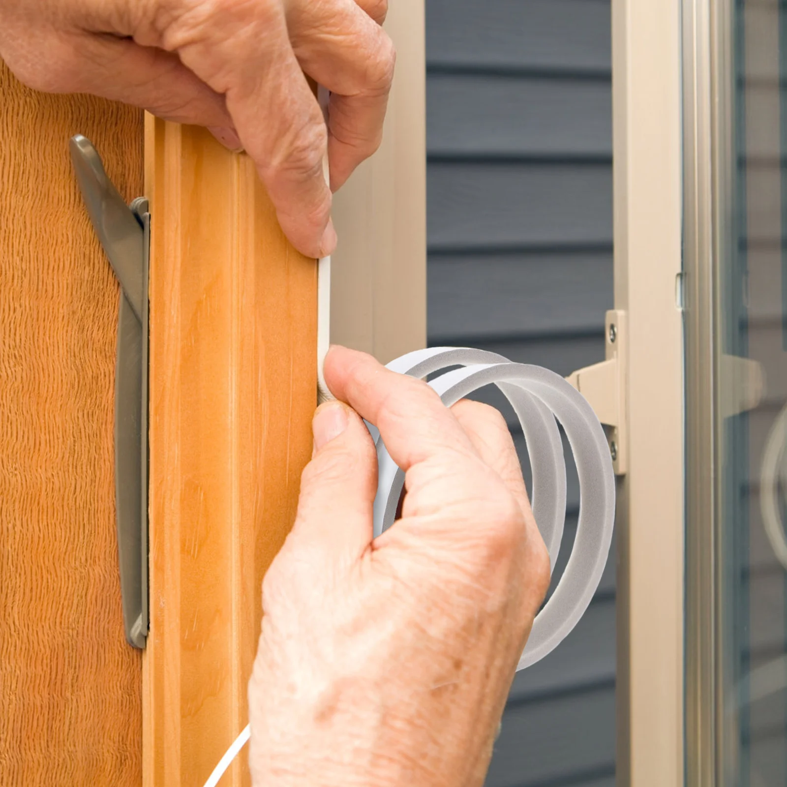 1 Roll Home Door Frame Sealing Strip Self-Adhesive Thick Sound Insulation Tape Windproof Waterproof Door Window Sponge Seal