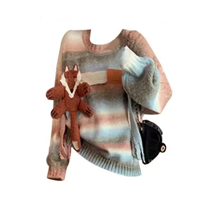 秋の西洋風セット レディース ドーパミン年齢軽減 ハロニットトップスと小さめメイラードショートスカートのツーピースセット